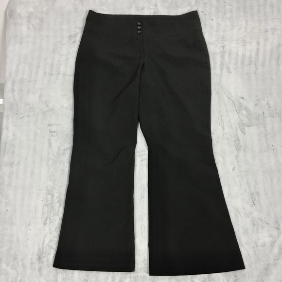 Suzy Shier Dress Pants Womens 13/14 Black Pinstripe Bootcut Trousers - Picture 2 of 12